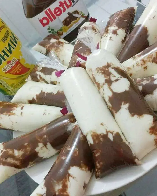 Geladinho de Nutella com Leite Ninho (CHUP CHUP, SACOLÉ, DINDIN, JUJU)